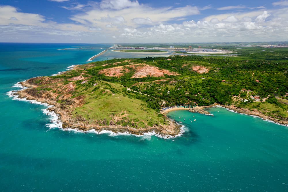Vista aérea da Praia de Calhetas, no Cabo de Santo Agostinho